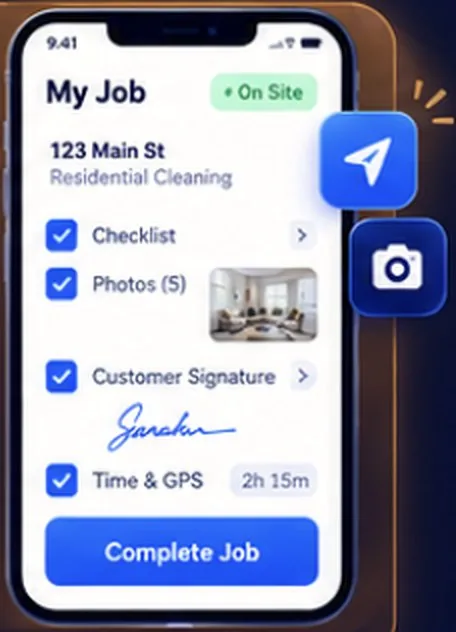 Crew app job screen